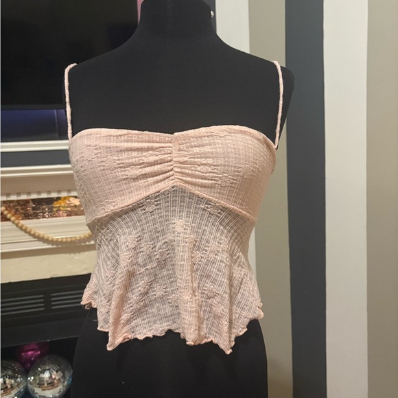 Pink Ruched Crop Top - Picture 1 of 2